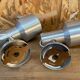 Pair of swivel brushed metal sconces