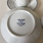 Set of 3 Jammet Seignolles coffee cups and bowls in Limoges model ROYAN