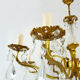Old 8-branch brass chandelier and glass stamps