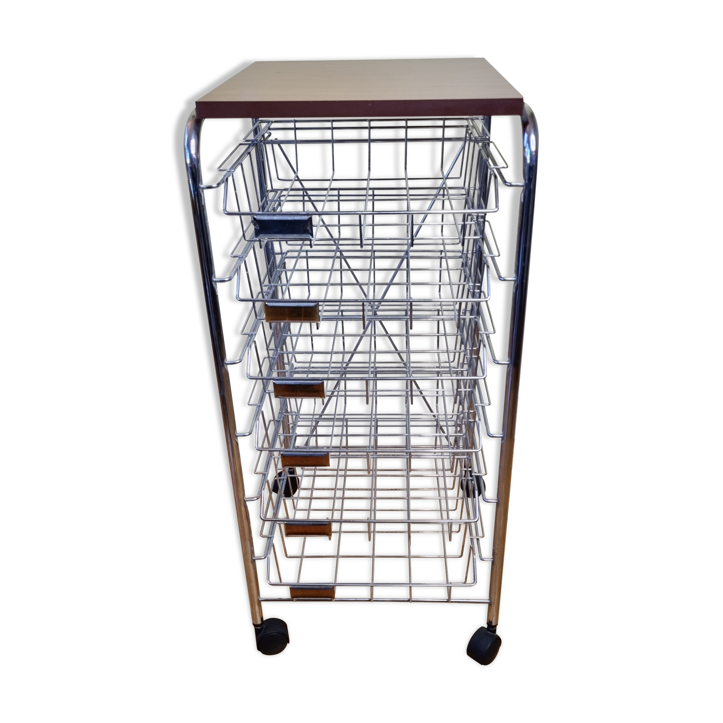 Metal storage locker vintage trolley 70s-80s