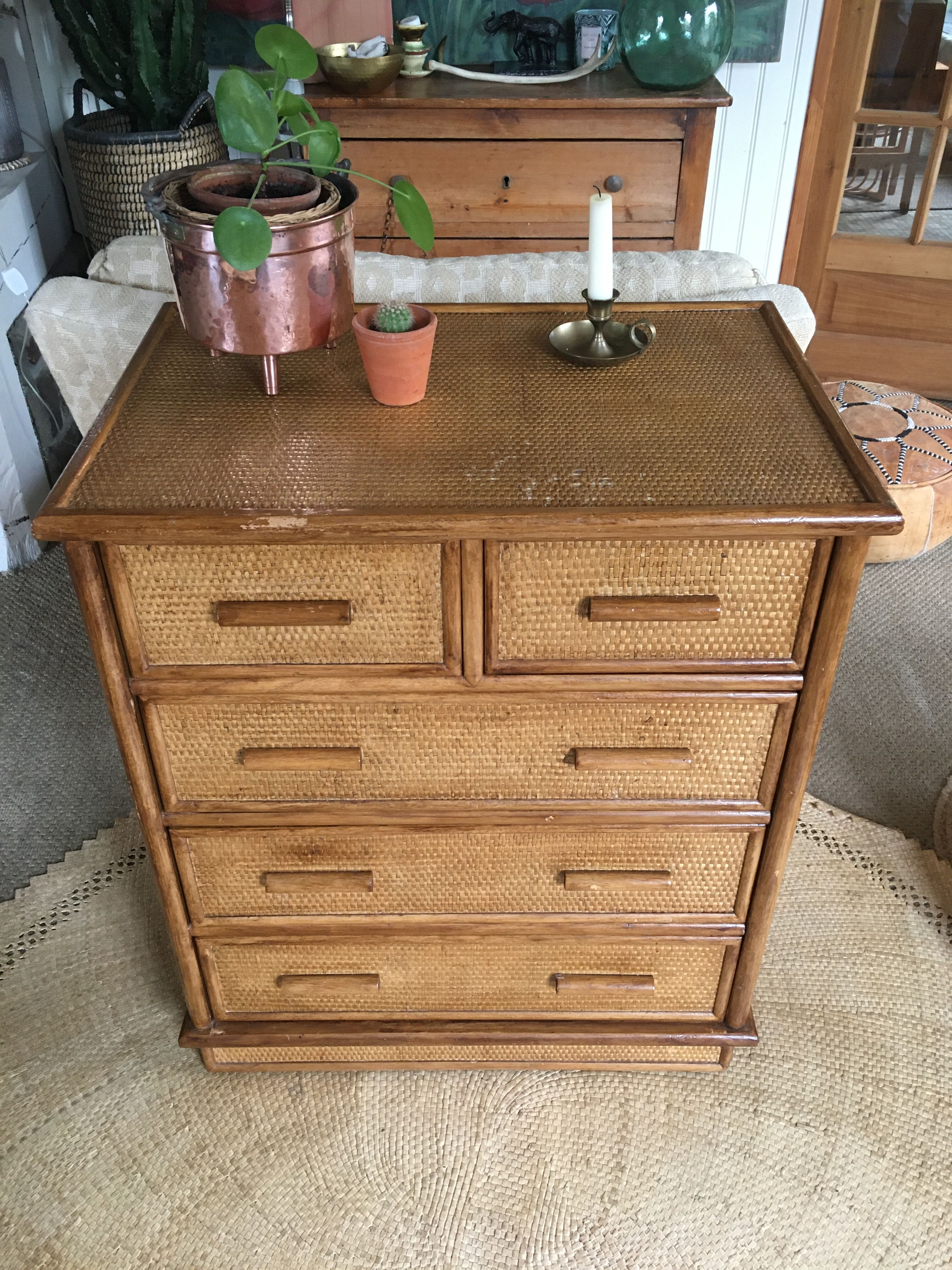 Dresser in rattan