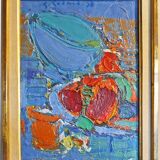 Gabriel Godard (1933-2023) abstract oil on canvas signed and dated 1958