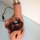 Ceramic lamp terracotta and lampshade wool 50/60