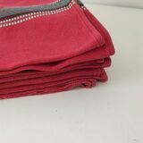 Vintage Basque set: square tablecloth & 7 napkins, 1960s