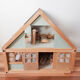 Wooden dollhouse, revamped, furnished, vintage French