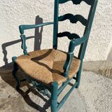 Provencal style straw armchair