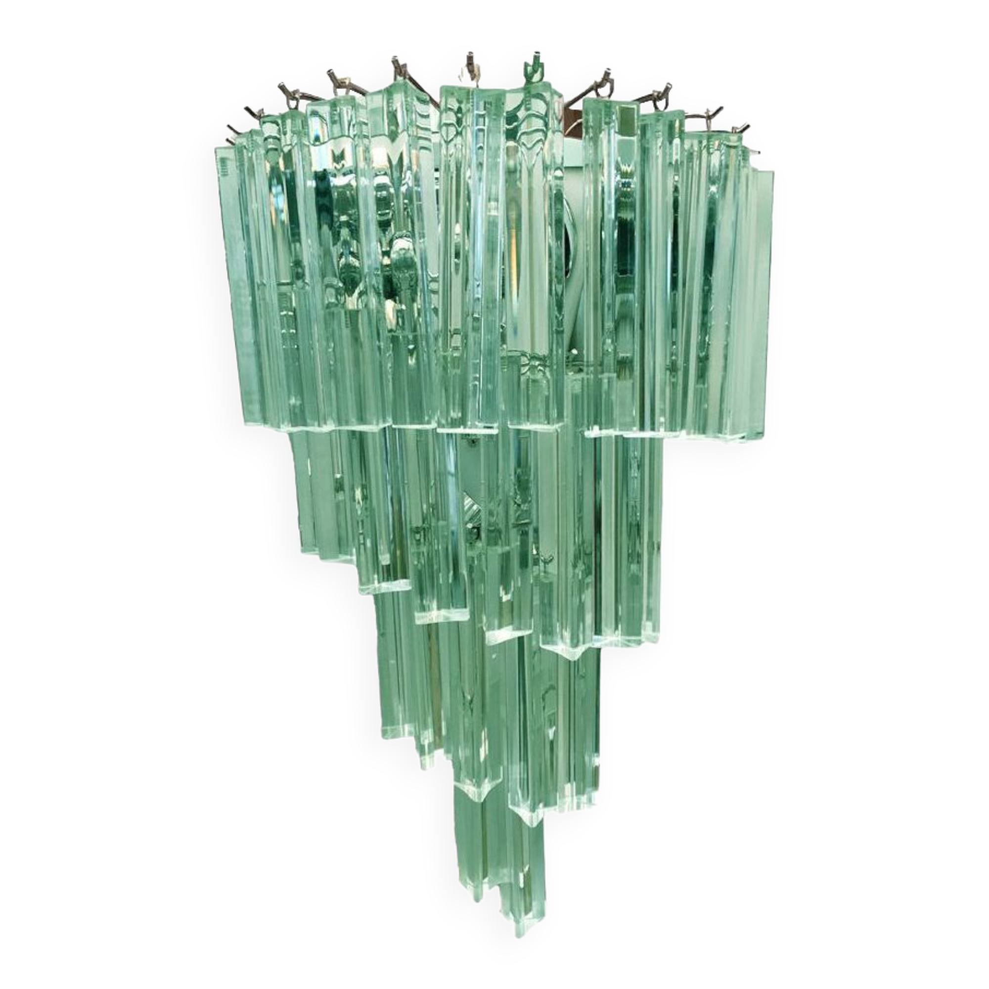 Green-wather “triedro” murano glass twister wall sconce