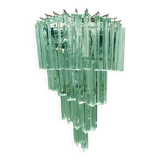 Green-wather “triedro” murano glass twister wall sconce