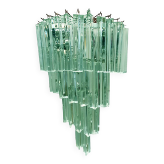 Green-wather “triedro” murano glass twister wall sconce