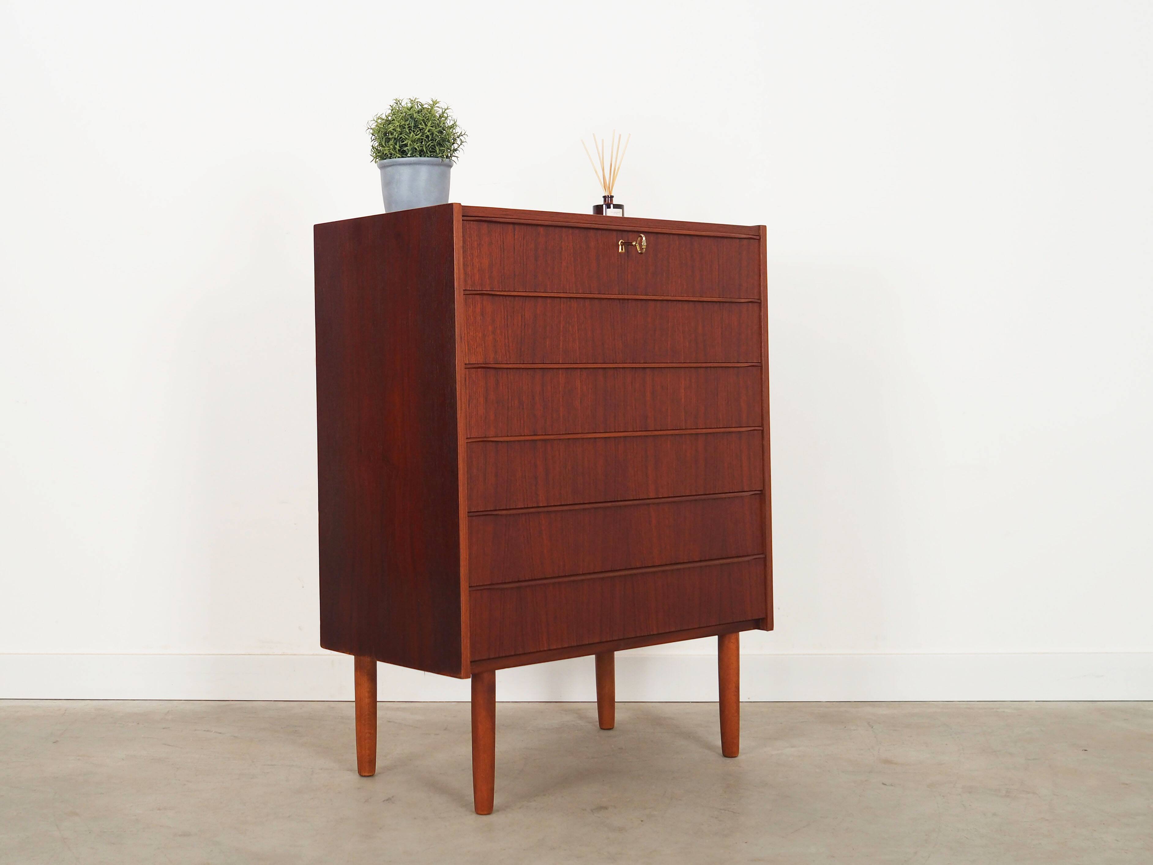 Teak chest of drawers, Danish design, 1970s, production: Denmark