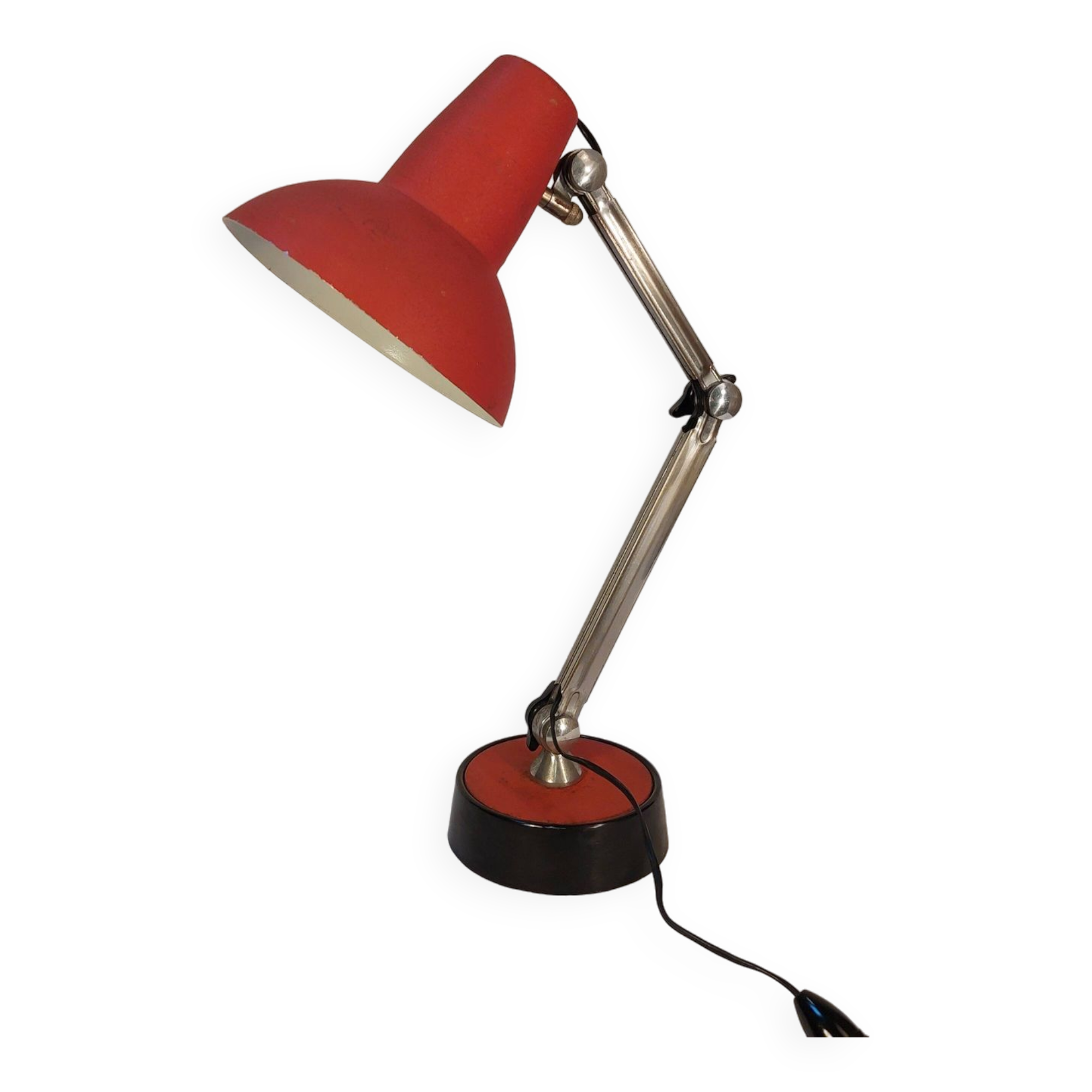 Vintage red articulated desk lamp - 70s/80s