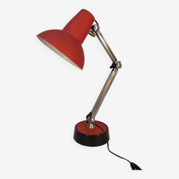 Lampe de bureau vintage articulée rouge - Années 70/80