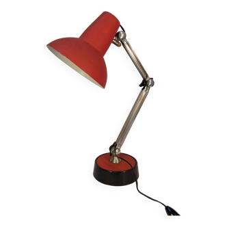 Vintage red articulated desk lamp - 70s/80s