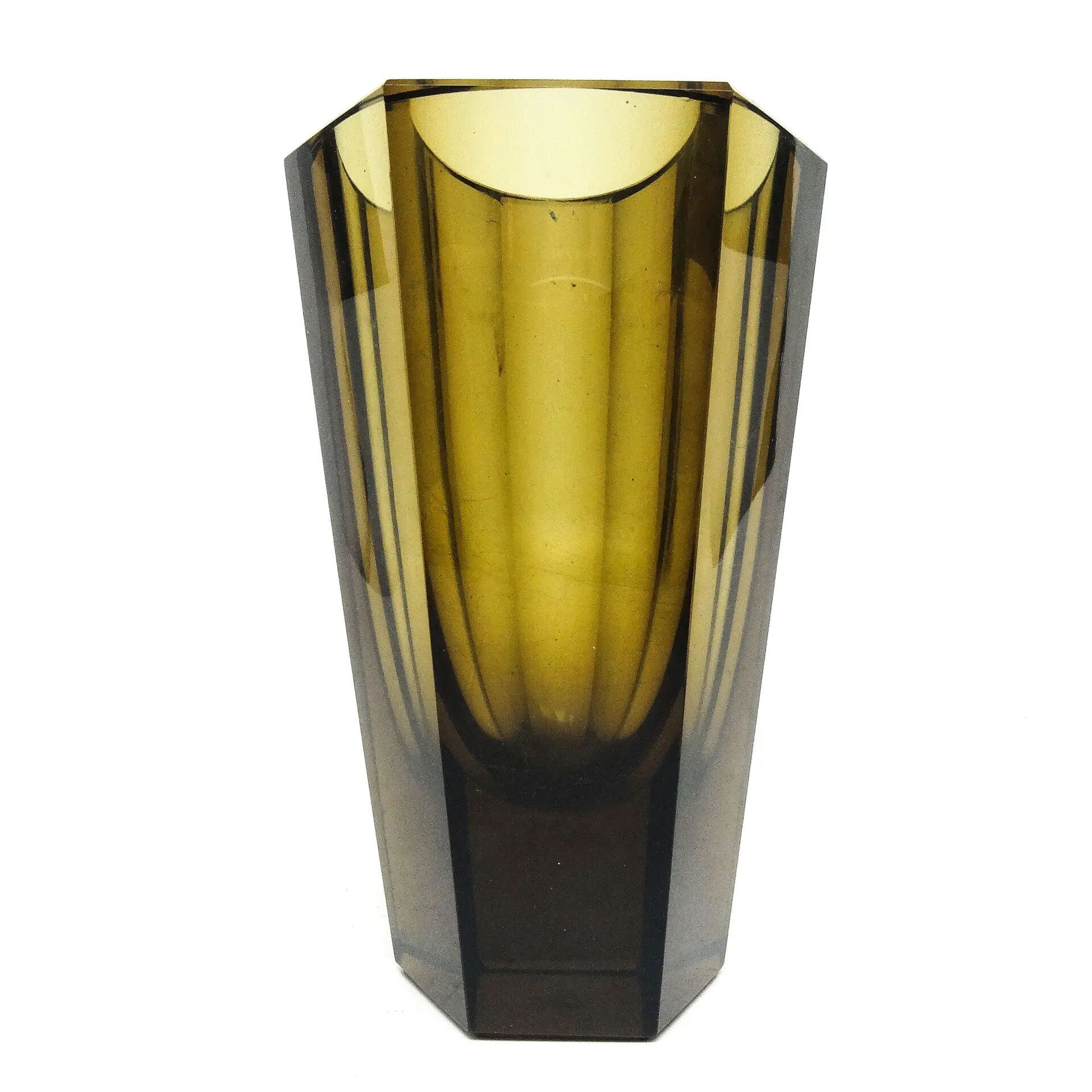 Art Deco vase, crystal, Moser, Czechoslovakia, 1930s