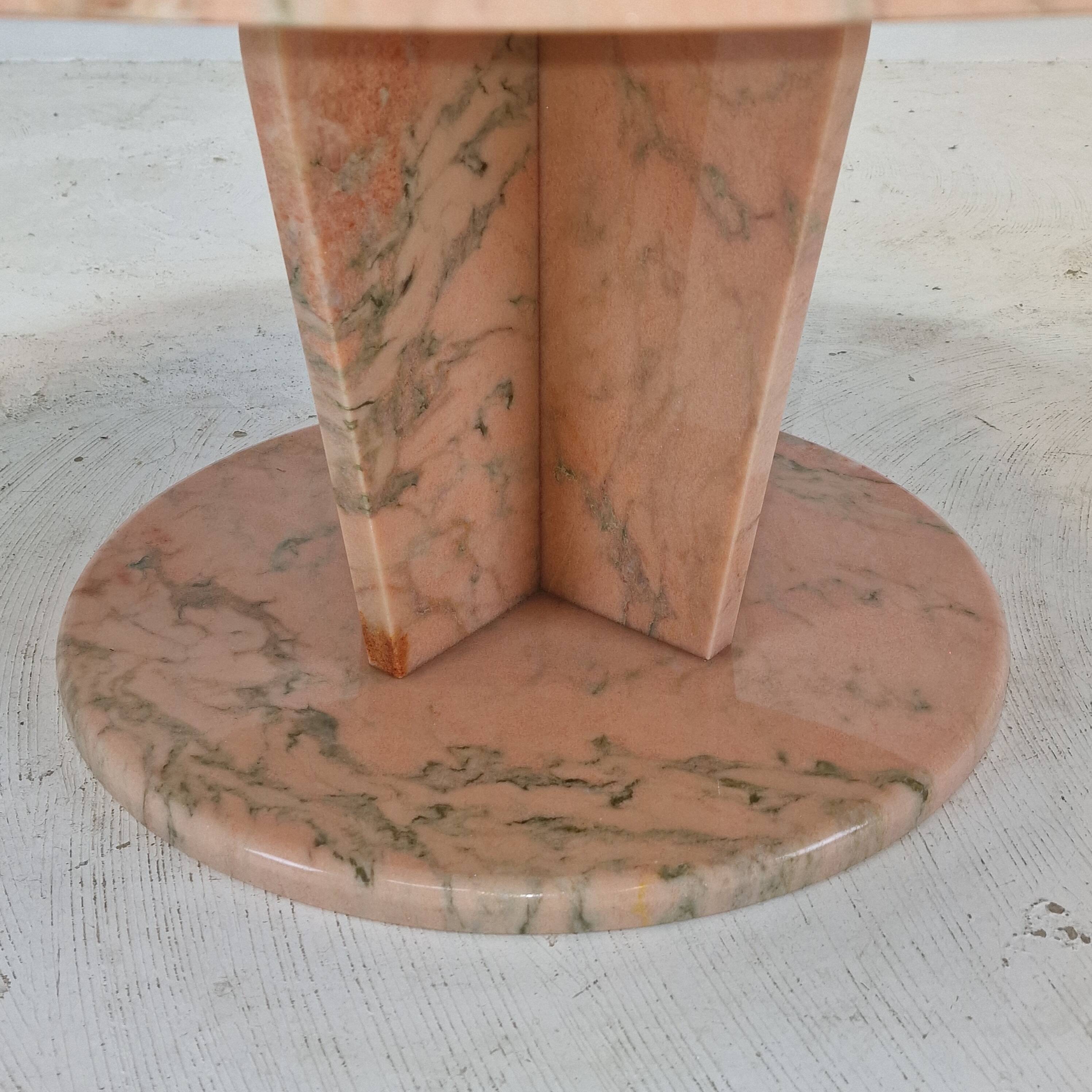 Round Italian Marble Coffee or Side Table, 1980's