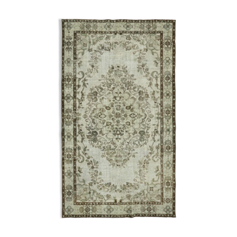 Hand-knotted vintage oriental 1980s 182 cm x 309 cm grey rug