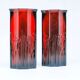 Paire de vases modernistes, en verre rouge, France, années 1980.