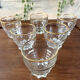 Verres en verre vintage avec bord doré, ensemble de 6