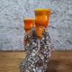 Double candlestick Fat Lava Vallauris volcanic ceramic 1960s