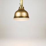 Art Nouveau pendant lamp in brass and glass from the 1920s, ceiling light, Jena, Germany.