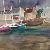 Aquarelle " Port breton "