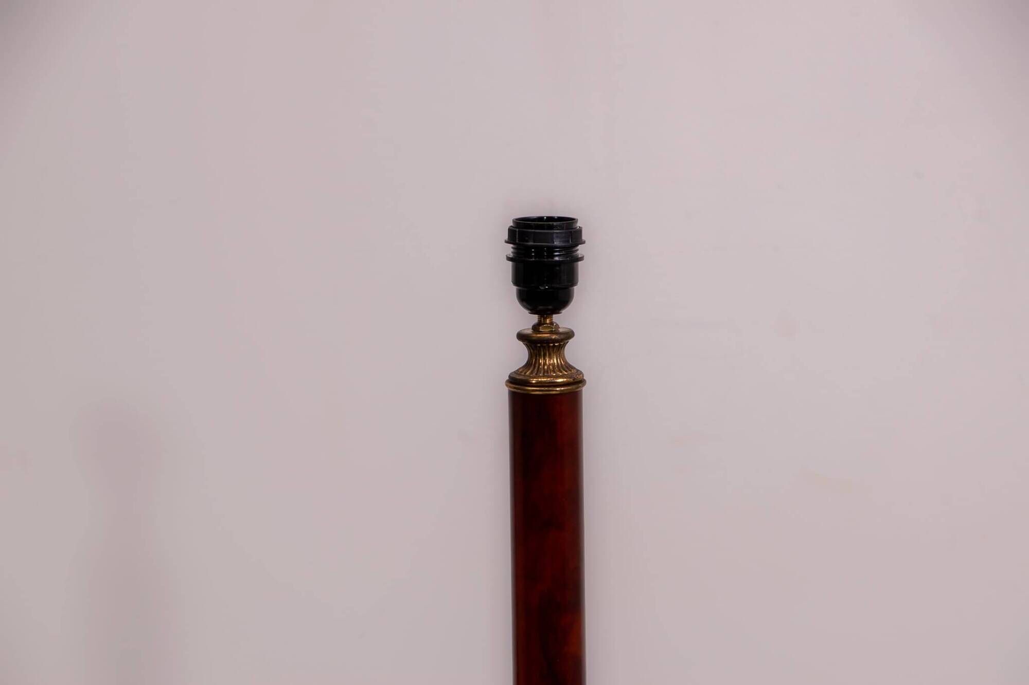 Set of French Empire style lamps made from amber bakelite and brass
