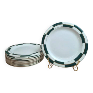 Lot de 10 assiettes à - damier