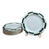Lot de 10 assiettes à dessert Salins – Opaceline Jamier Vert – damier vintage