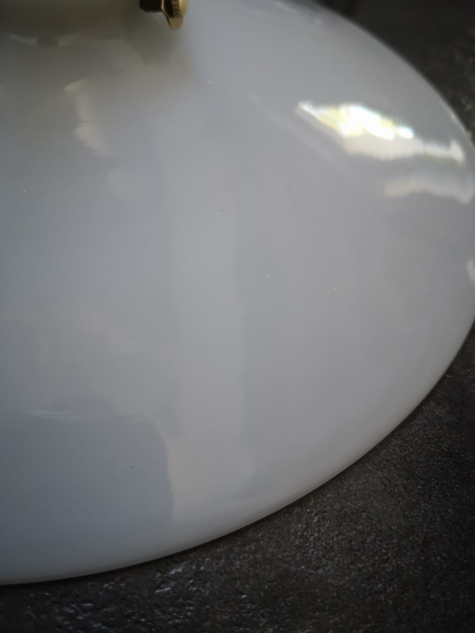Ancien abat-jour suspension opaline blanche lisse tbe art déco 1940