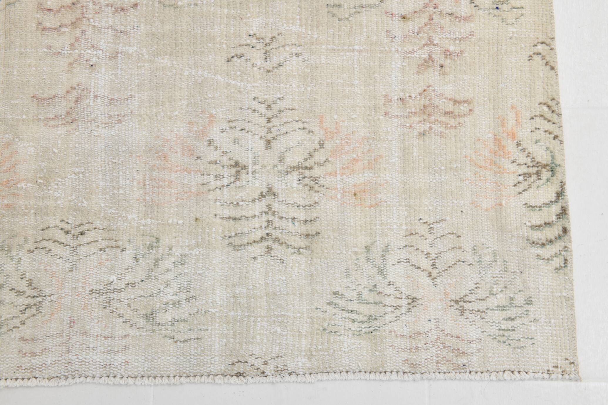 6x8 Cream Brown Floral Vintage Area Rug, 181x261Cm SK 21812