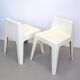 Two white fiberglass Kostka chairs 1970