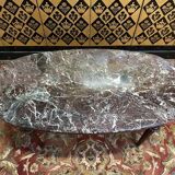 Louis XVI style oval marble coffee table