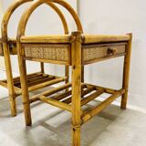 Rattan bedside tables