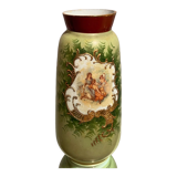 Opaline vase with fine nineteenth gold enamelled cartridge decoration