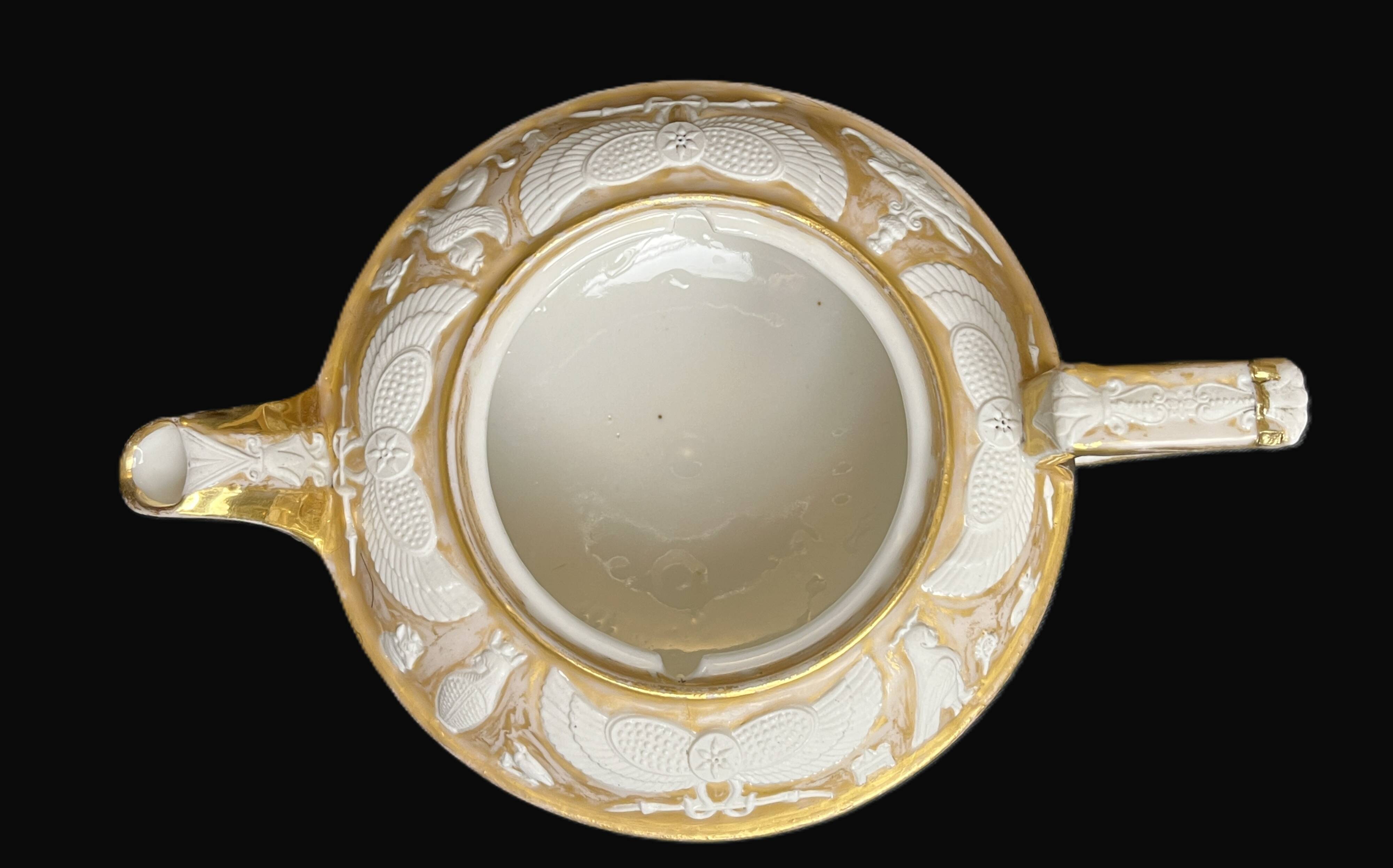 Tableware, porcelain teapot Wedgewood neo-Egyptian decor 20th century
