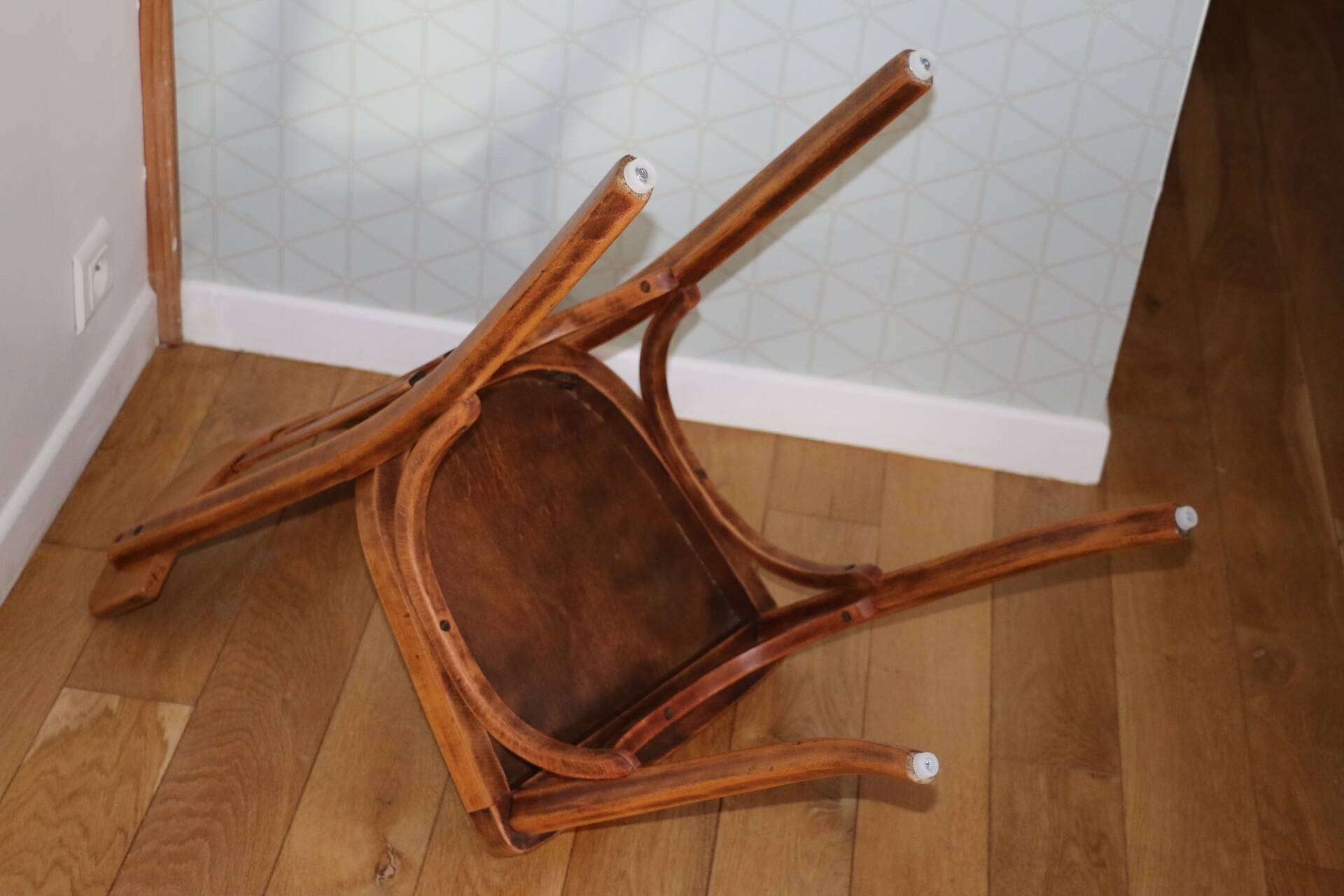 Set of 3 Baumann chairs No. 27 dark beech