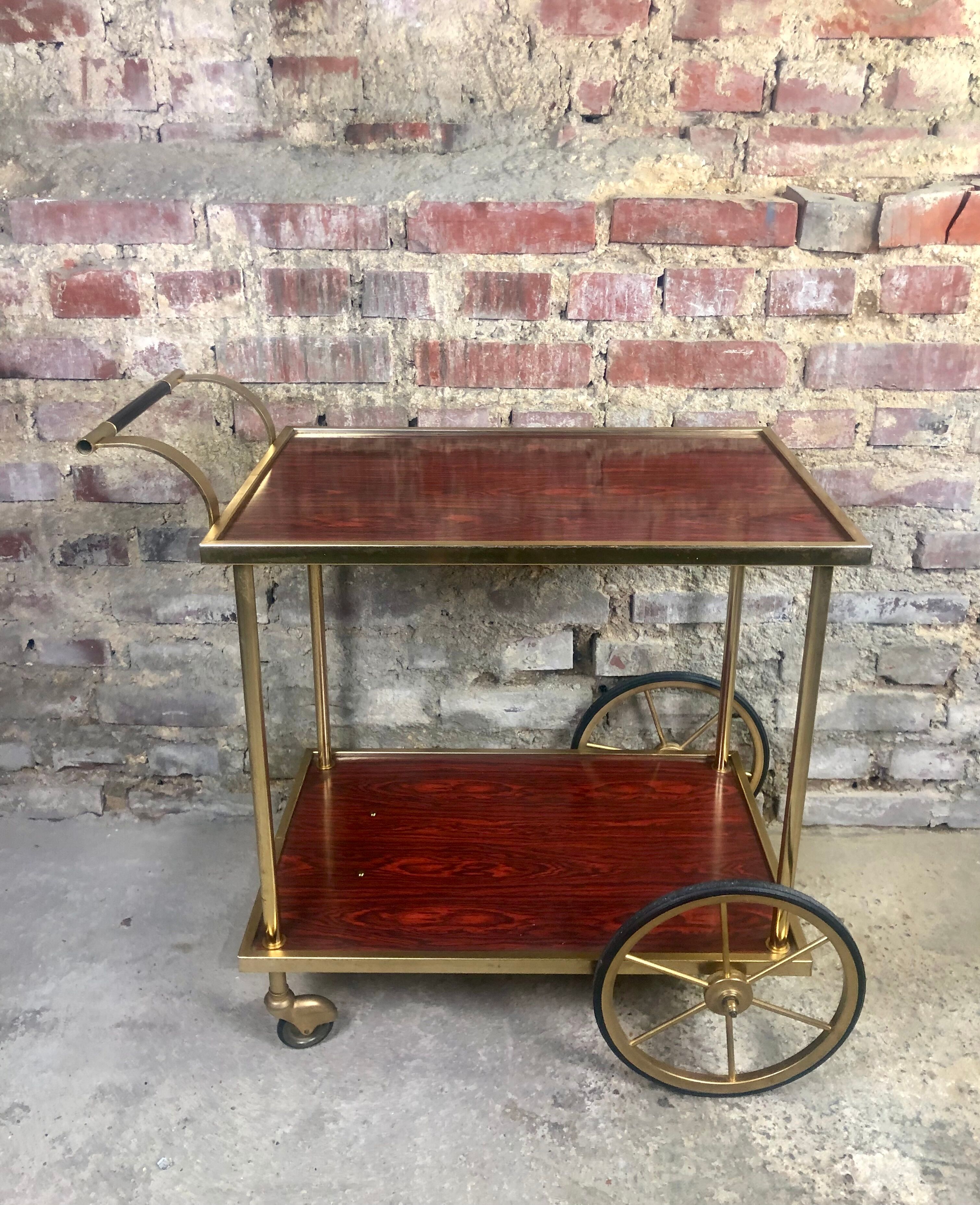 Brass and formica 60's rolling table