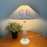 Shabby white patina wooden lamp base