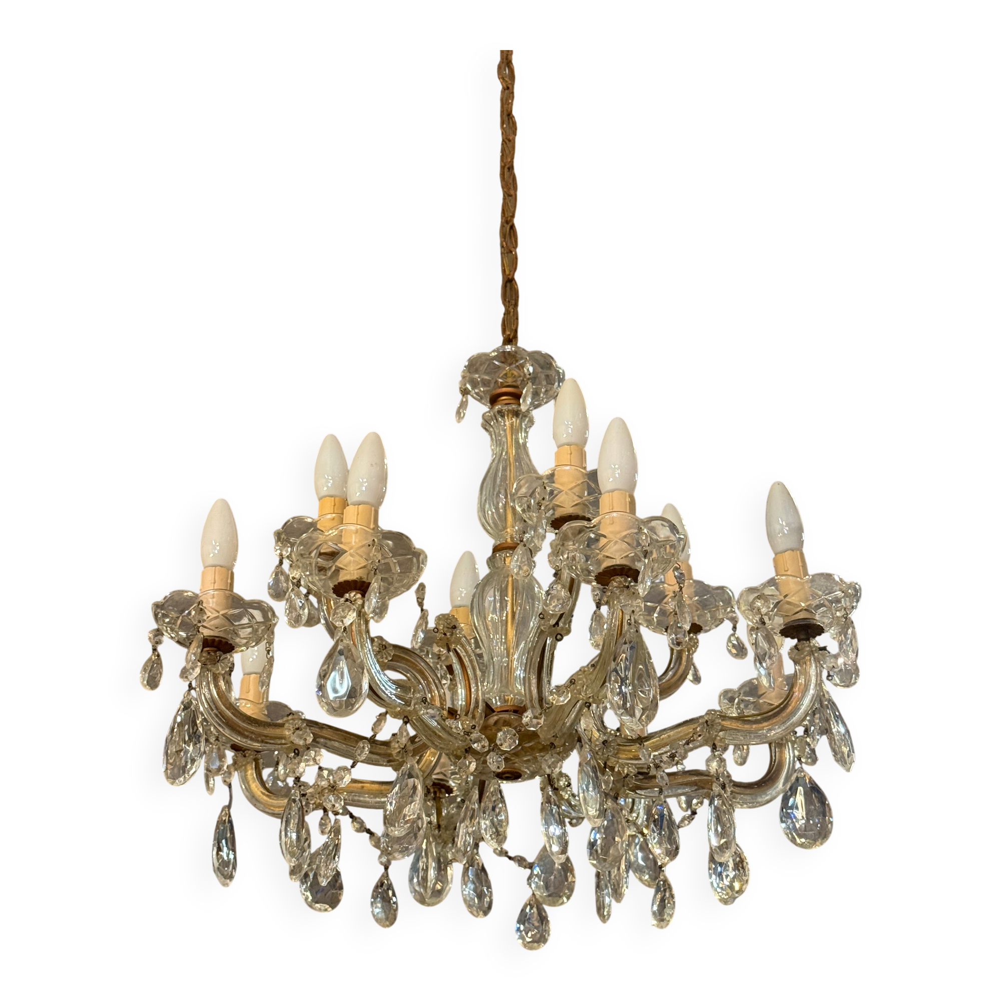 Lustre 12 feux pampilles