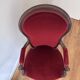 Fauteuil ancien voltaire velour rouge