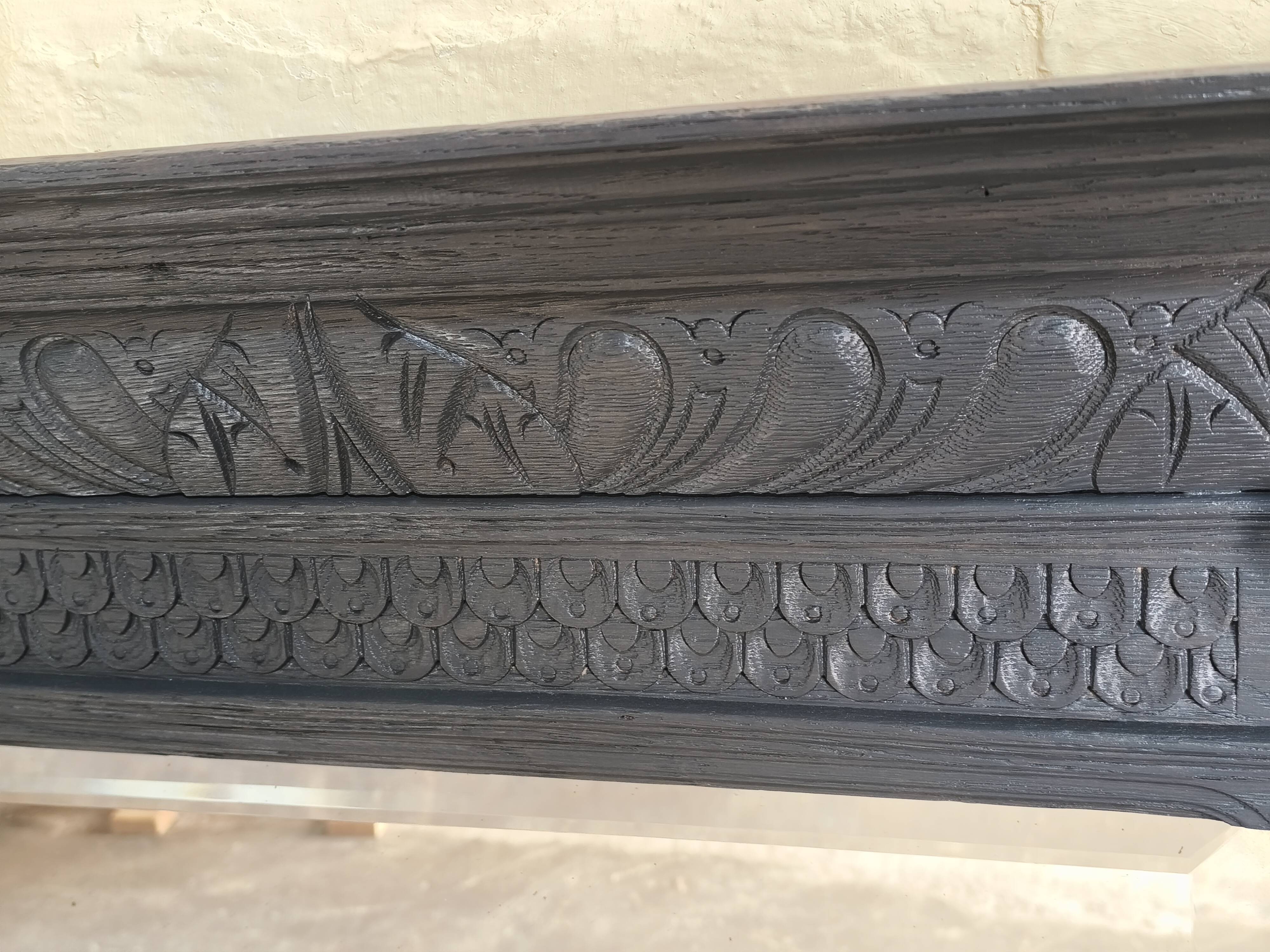 1920s mirror in dark grey painted oak