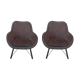 Pair of Joe PMP furniture armchairs in anthracite grey fabric.