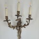 Paire d'appliques bronze doré 3 branches