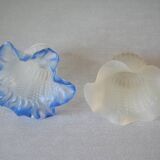 Set of 2 old tulips glass globe lampshades of chandelier lamp fixture