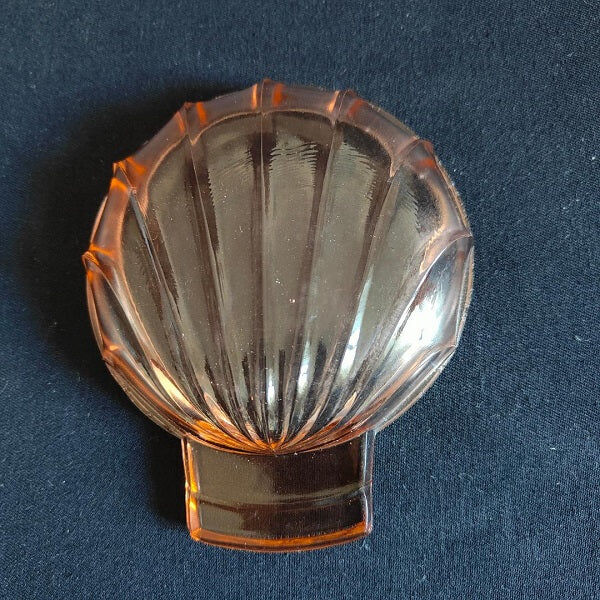 Pink glass soap dish