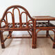 Fauteuil avec tablette en rotin & bambou - vintage