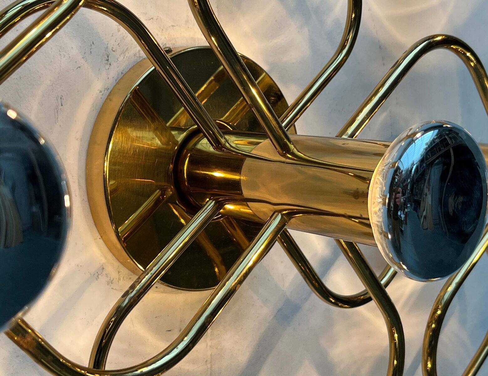 Vintage German wall lamp Hollywood Regency by Gaetano Sciolari for Leola, 1970s.