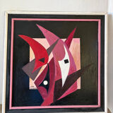 Abstract composition signed