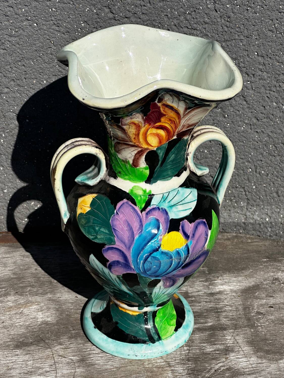 Vase Amphore céramique Vallauris signé JTF - H 30 cm