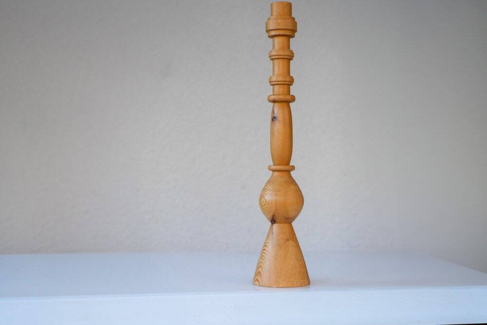 Pine candleholder in the style of Erik Höglund for Boda, Sweden, 1970s